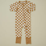 Golden Coast Check Bamboo Zippy Romper