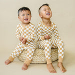 Golden Coast Check Bamboo Zippy Romper