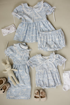 Blue Bunny Bubble Romper