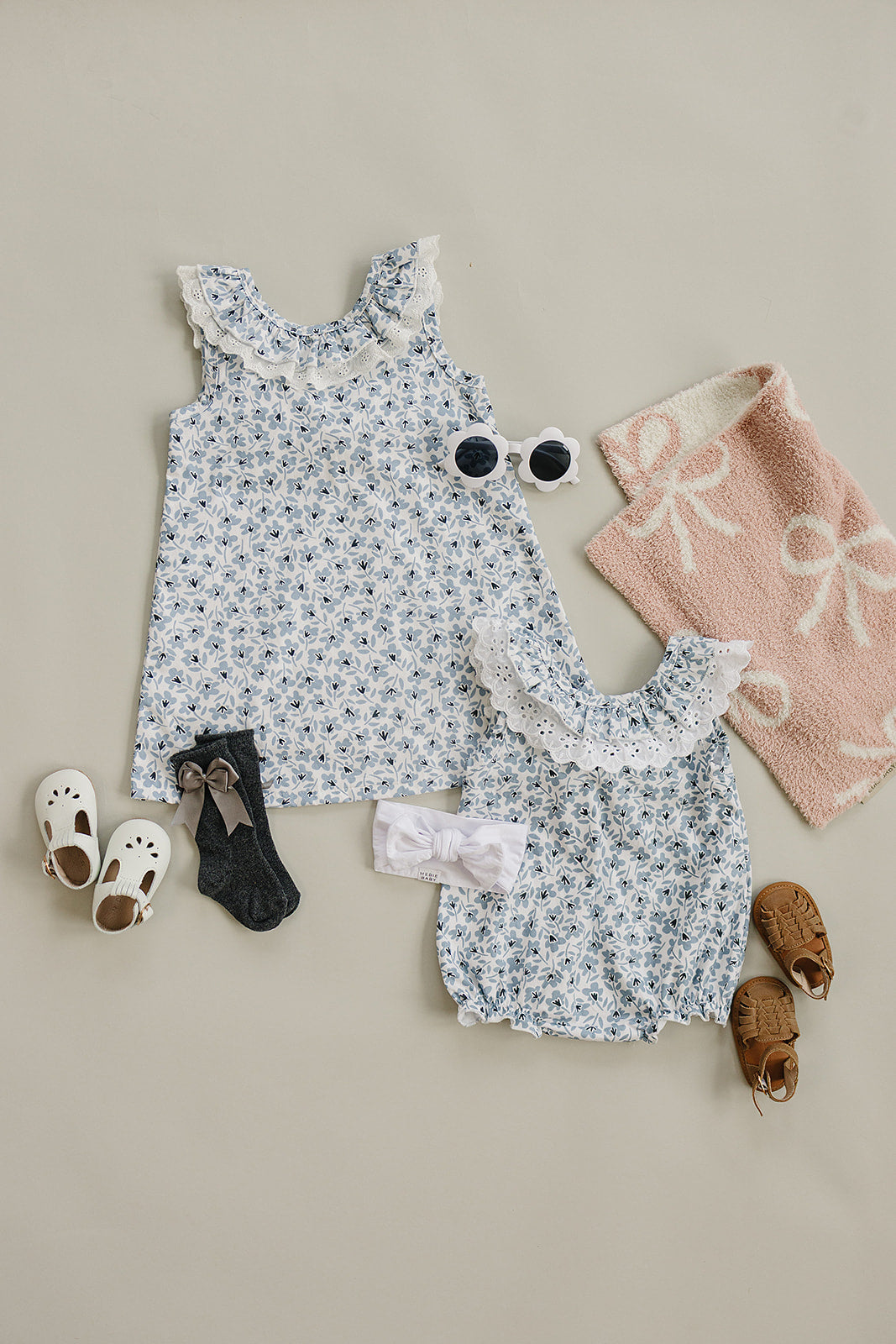 Blue Blossom Bubble Romper