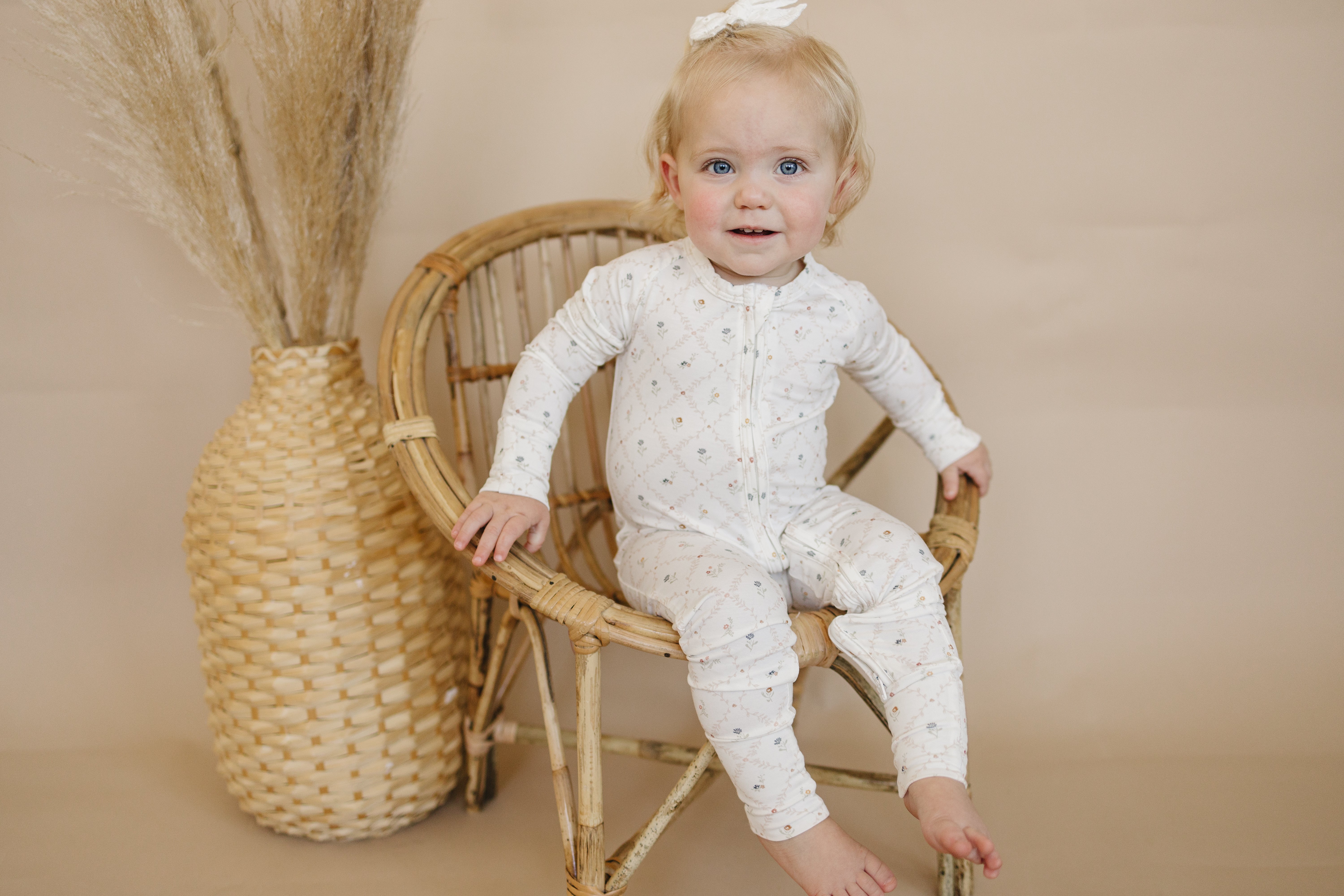 Vintage Blooms Bamboo Zippy Romper