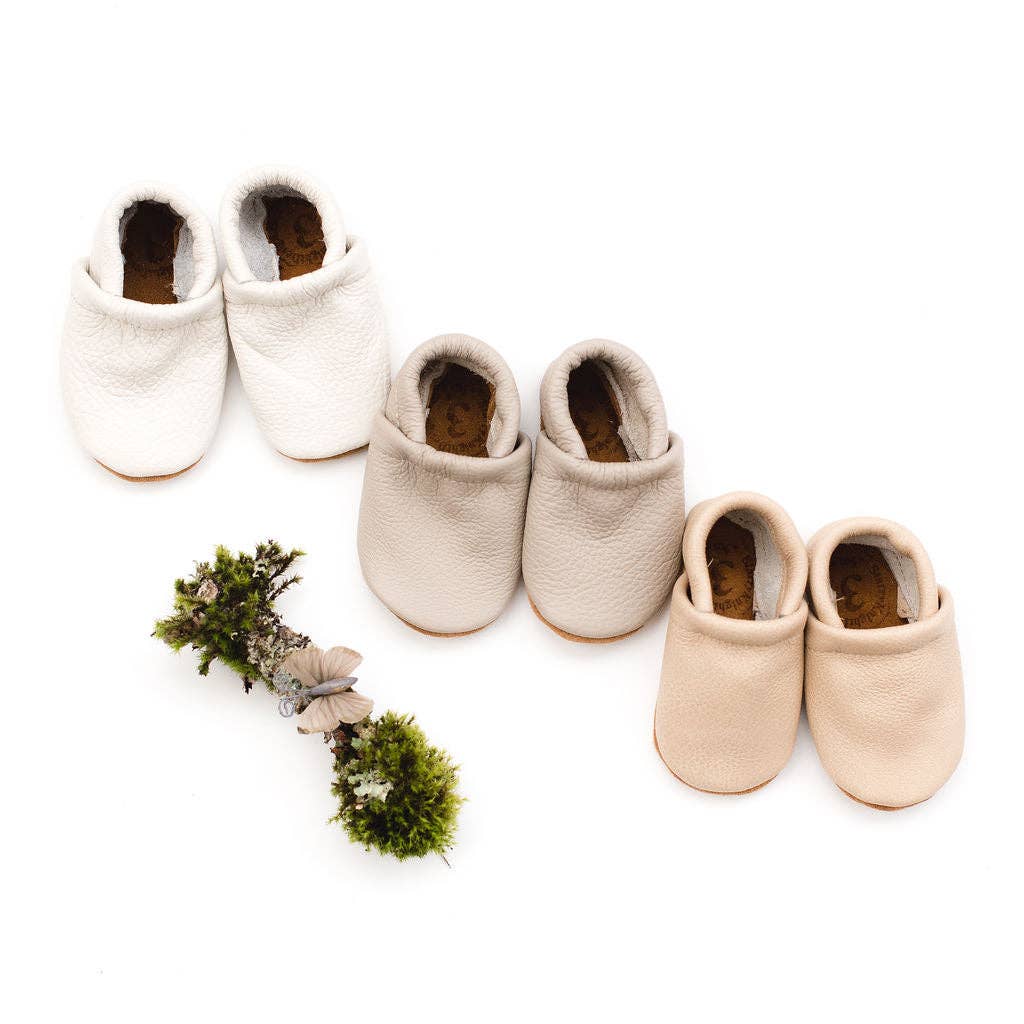 Beige Leather Infant & Toddler Shoes