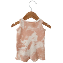 Organic Waffle Shortie Romper, Pink Lemonade Tie Dye