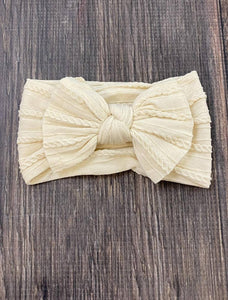 Cable Knit Bow Headband