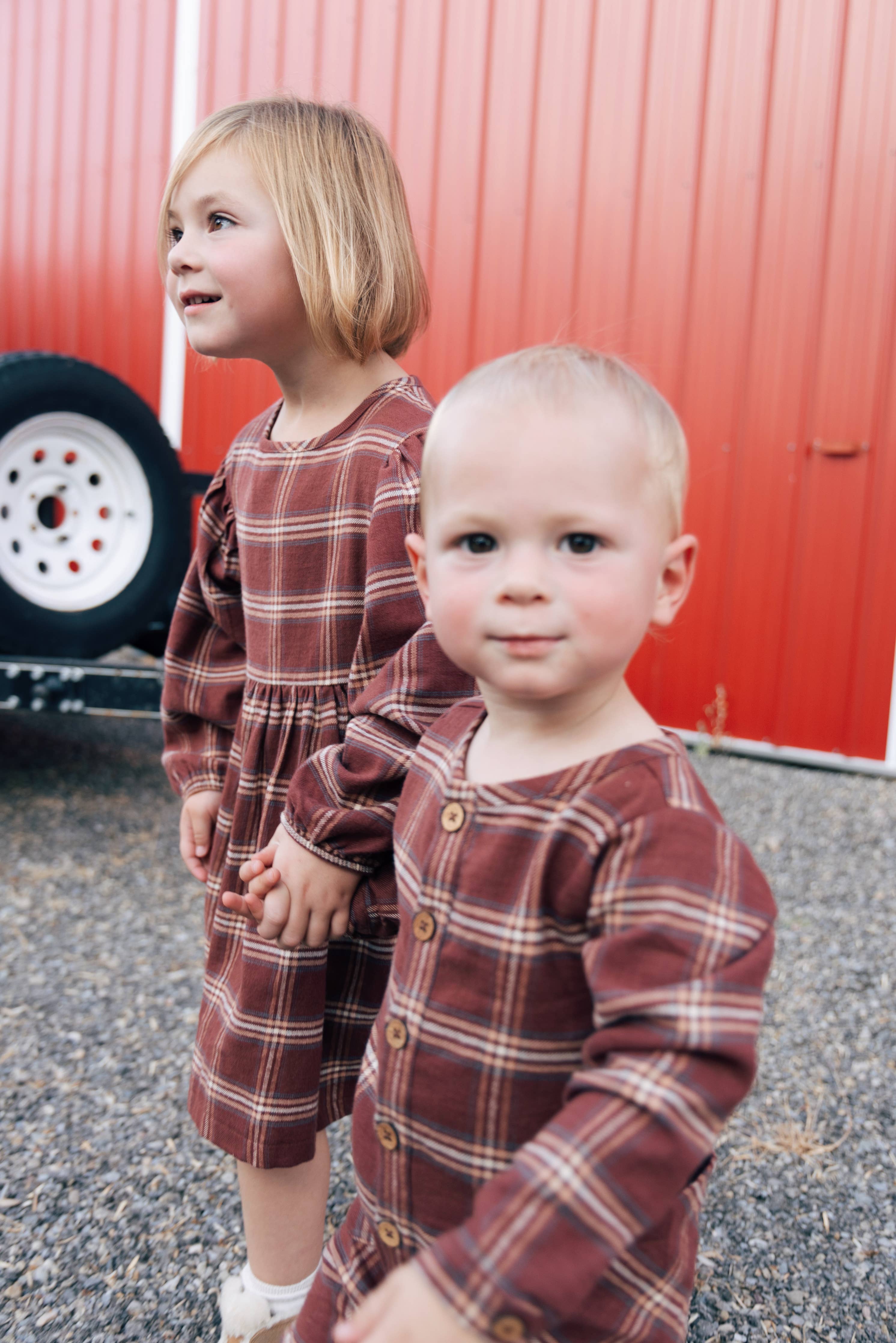 Flannel Long Leg Romper with Pockets