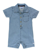 Light Wash Denim Button-Up Romper