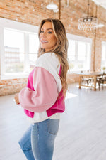 Color Block Plush Pullover