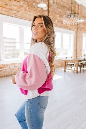 Color Block Plush Pullover
