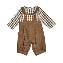 Gingham Muslin Shirt + Corduroy Overall Set