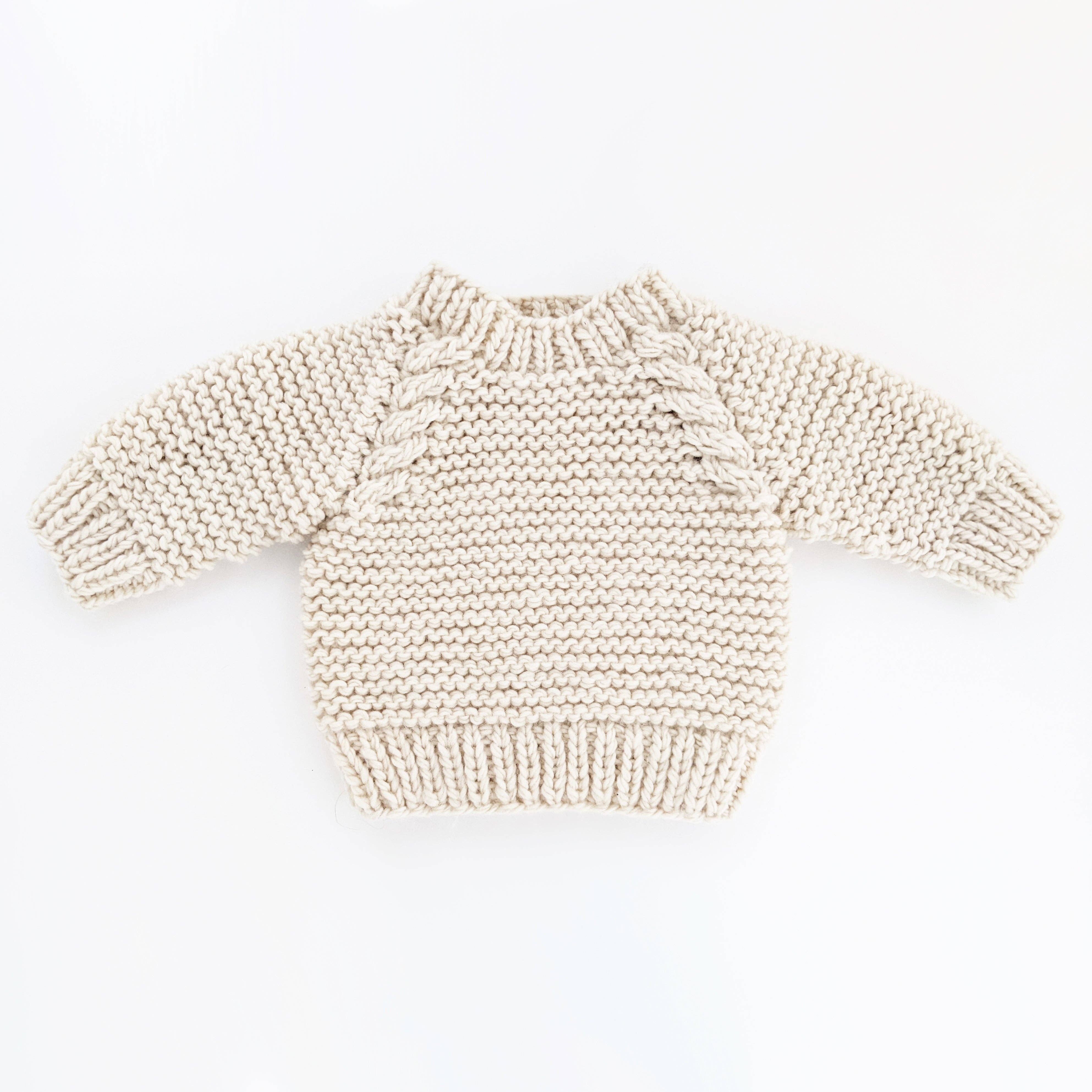 Cream Knit Crew Neck Sweater