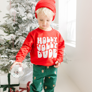 Holly Jolly Dude Pullover Toddler Christmas sweatshirt