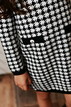 Houndstooth Check Fall Sweater Button Dress