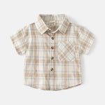 Boys Short Sleeve Plaid Shirt