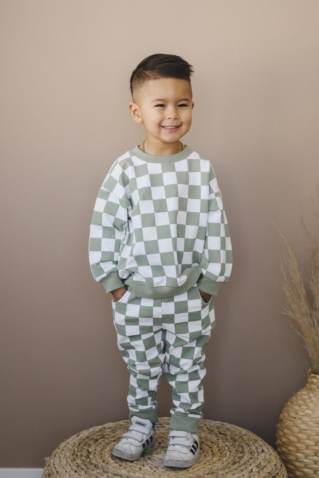 Organic Cotton Checkered Jogger Set