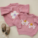 Pink Daisy Hand Embroidered Sweater