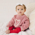 Pink Heart Hand Embroidered Sweater