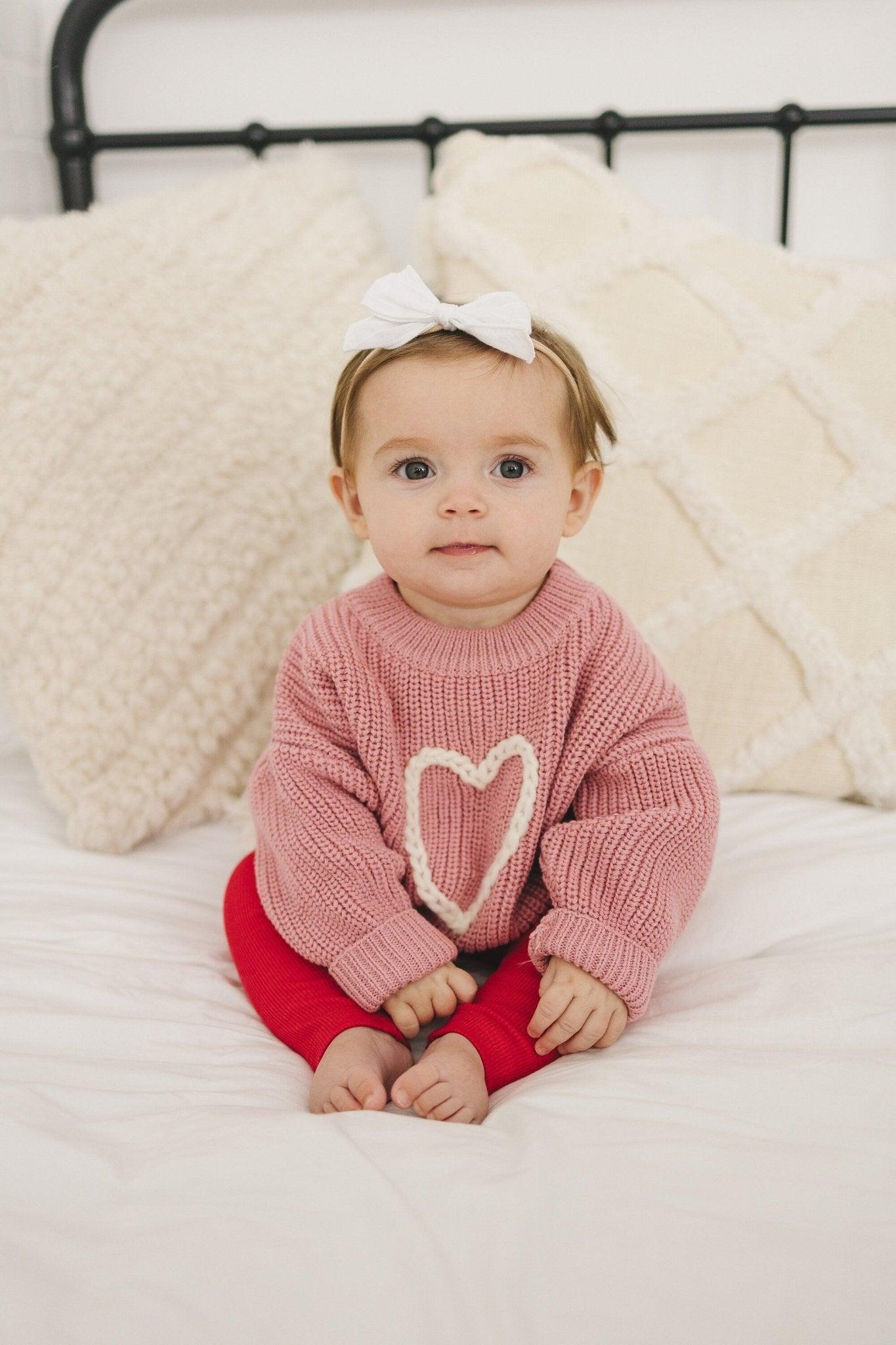 Pink Heart Hand Embroidered Sweater