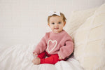 Pink Heart Hand Embroidered Sweater