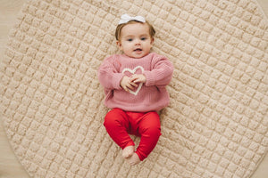 Pink Heart Hand Embroidered Sweater