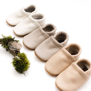Beige Leather Infant & Toddler Shoes