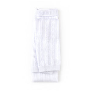 White Cable Knit Footless Tights